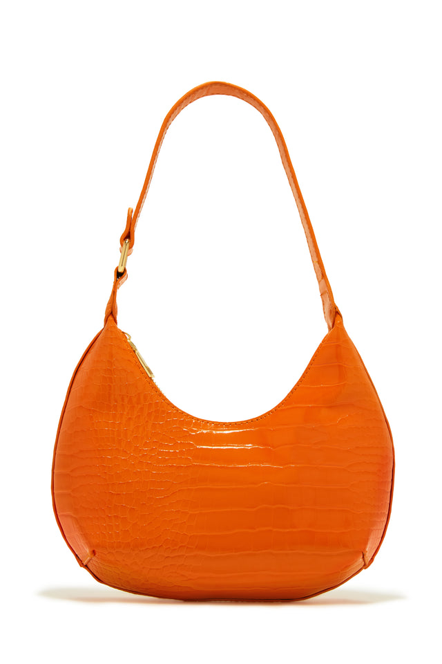 Load image into Gallery viewer, Orange Embossed Croc Shoulder Bag
