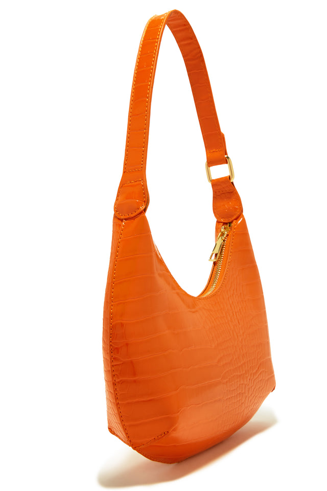 Load image into Gallery viewer, Orange Embossed Croc Bag
