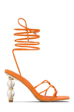 Load image into Gallery viewer, Orange Single Sole Lace Up Heels
