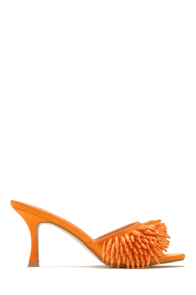 Load image into Gallery viewer, Beaded Orange Mules

