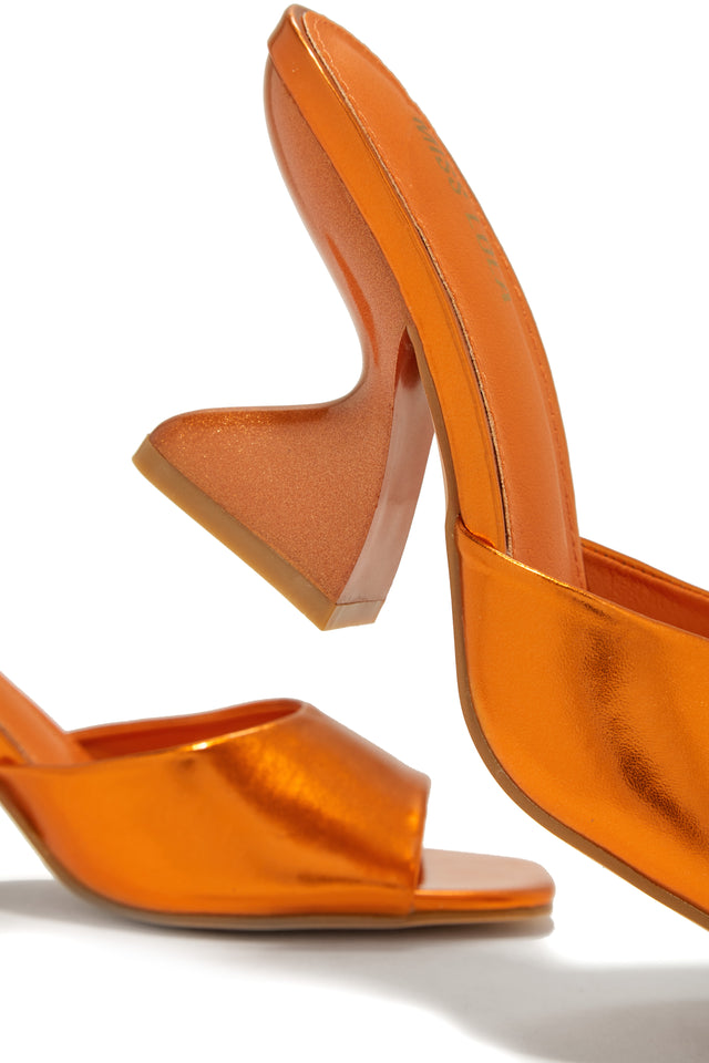 Load image into Gallery viewer, Racquel Mid Heel Mules - Orange
