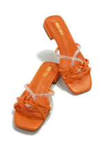Load image into Gallery viewer, Orange Embellished Slip On Sandals
