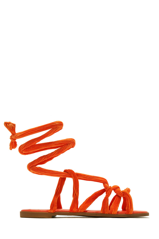 Load image into Gallery viewer, Bora Bora Lace Up Sandals - Orange
