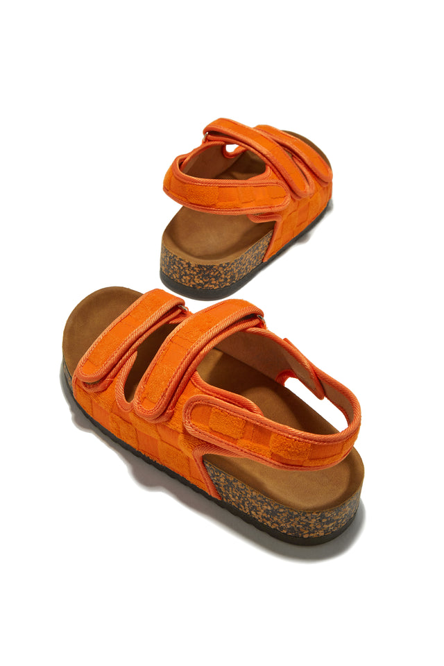 Orange velcro sandals store