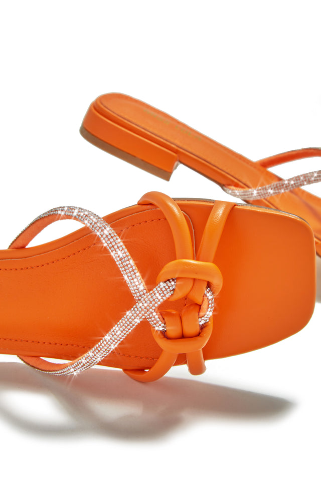 Load image into Gallery viewer, Orange Rhinestone Sandals
