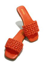 Load image into Gallery viewer, Orange Braided Strap Slip On Sandals
