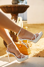 Load image into Gallery viewer, Women Wearing White Platform Heels
