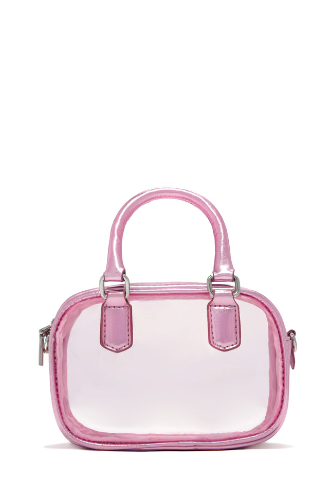 Miss Lola  Pink Metallic Clear Crossbody Bag – MISS LOLA
