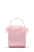 Load image into Gallery viewer, Satin Pink Faux Fur Bag
