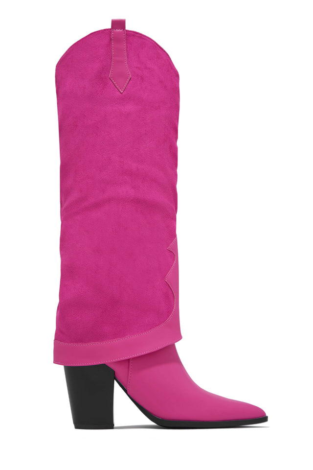 Load image into Gallery viewer, Pink Knee High Boots with Chunky Heel
