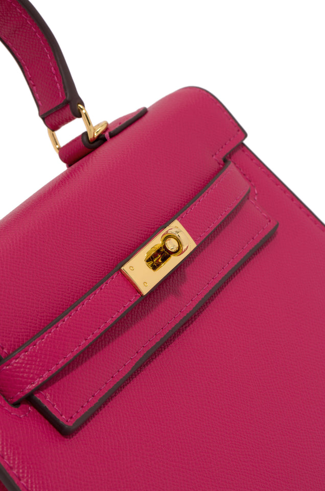 Load image into Gallery viewer, Pink Handbag with Gold-Tone Hardware
