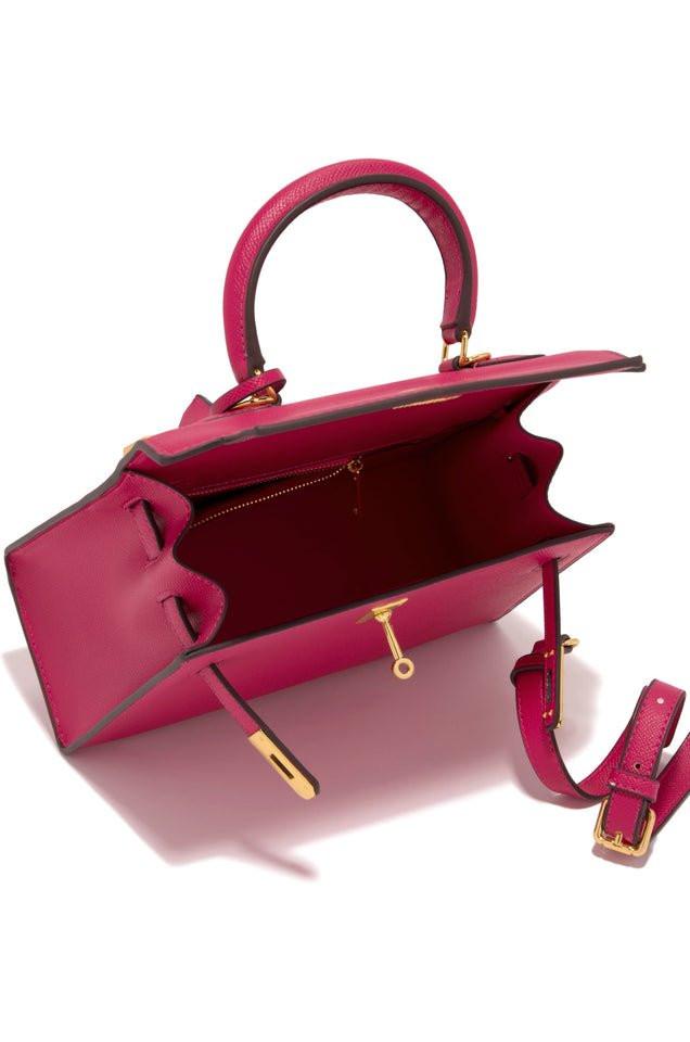 Load image into Gallery viewer, Pink Handbag with Flap Over Closure
