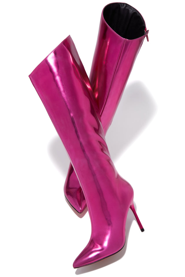 Load image into Gallery viewer, pink knee high boots 
