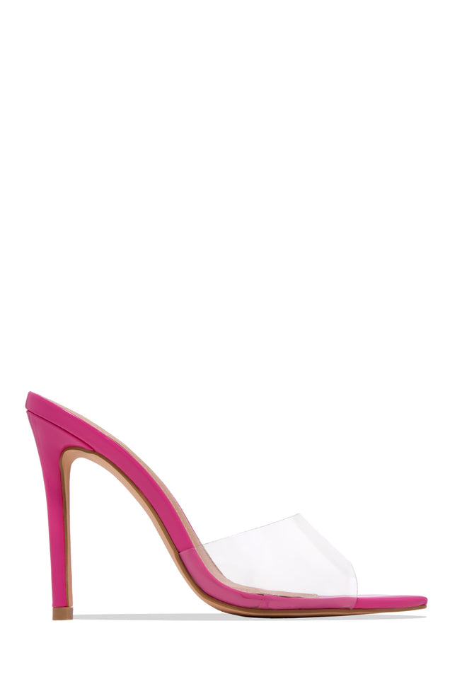 Miss Lola Black Clear Strap Heel Mules MISS LOLA