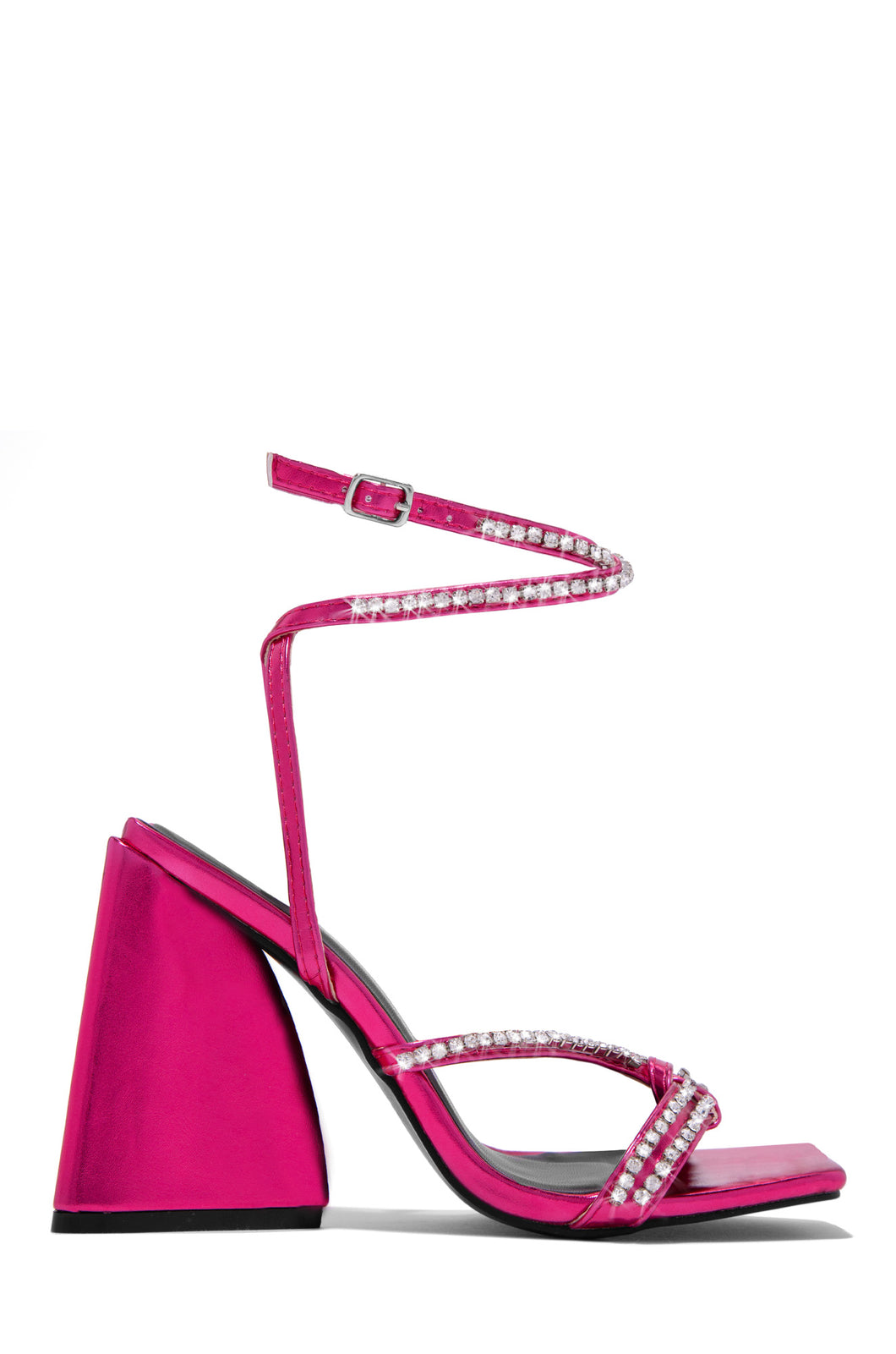 Pink  Triangle Block Single Sole Heels