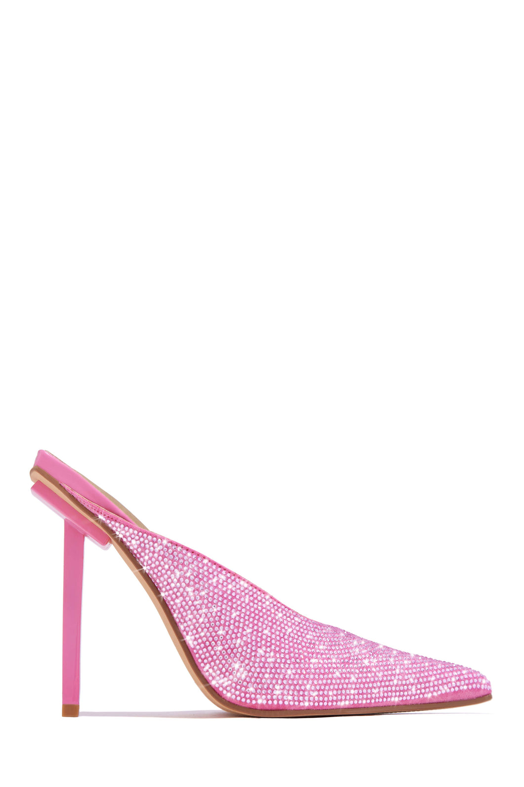 Azilis Embellished High Heel Mules - Pink