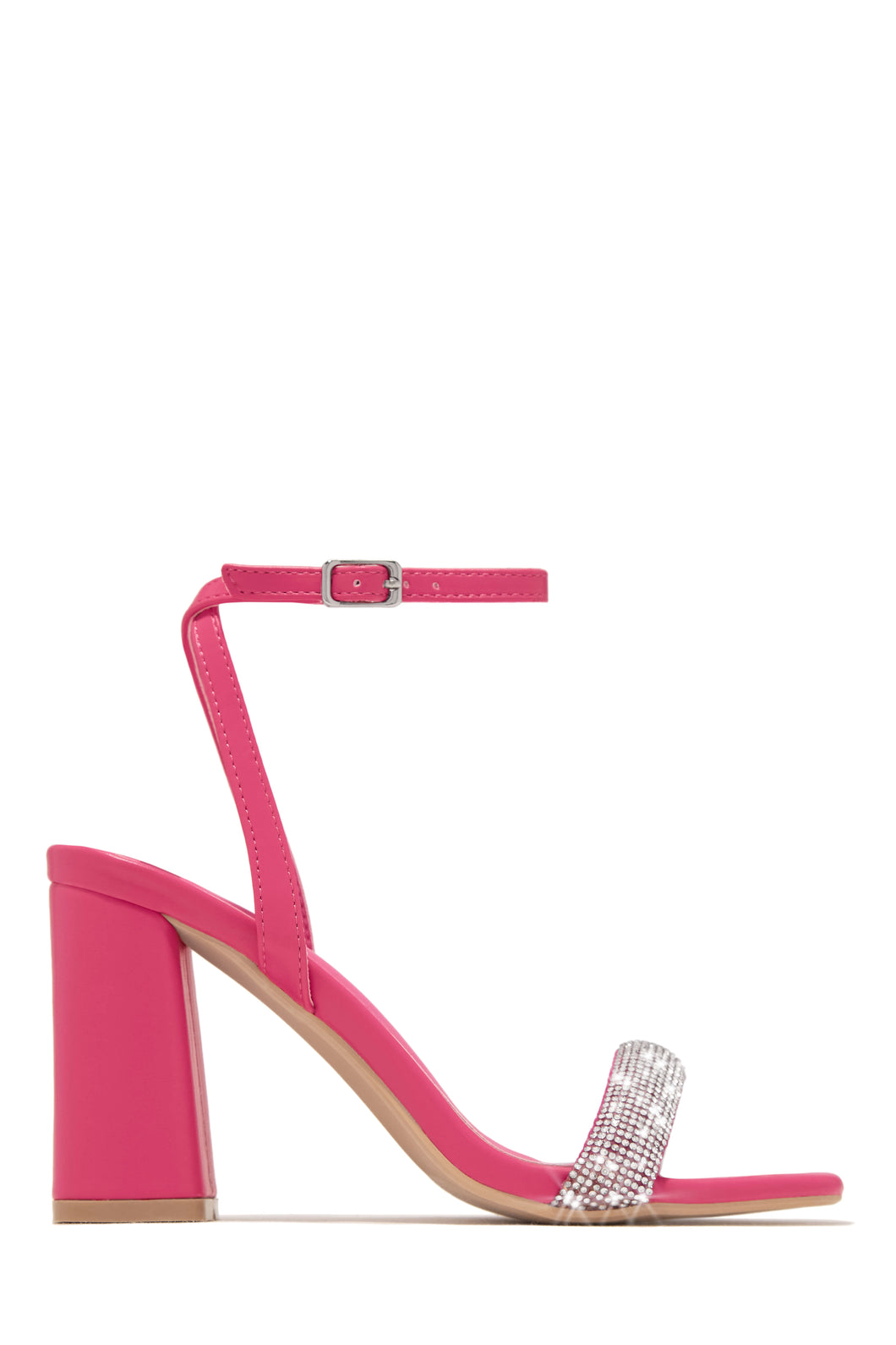 Pink Embellished Chunky Heel