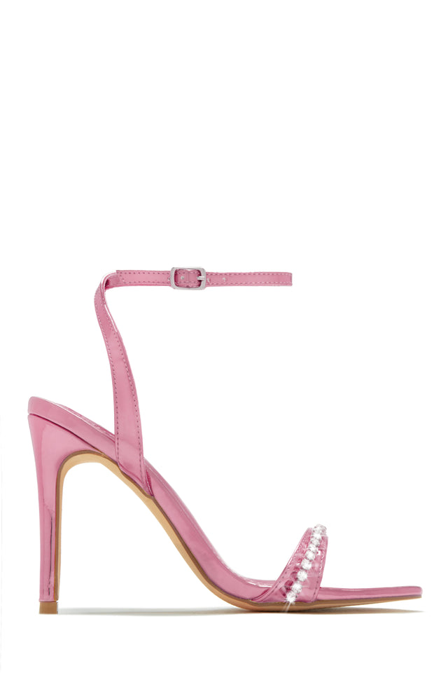 Miss Lola Pink Ankle Strap High Heels MISS LOLA