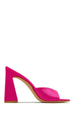 Load image into Gallery viewer, hot pink satin chunky heel
