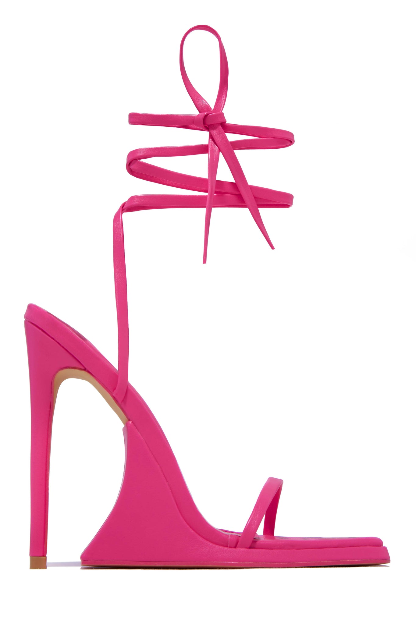 Miss Lola Pink Lace Up High Heels MISS LOLA