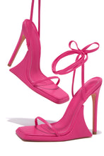 Load image into Gallery viewer, Superlit Lace Up High Heels - Pink
