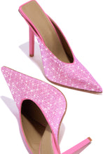 Load image into Gallery viewer, Azilis Embellished High Heel Mules - Pink
