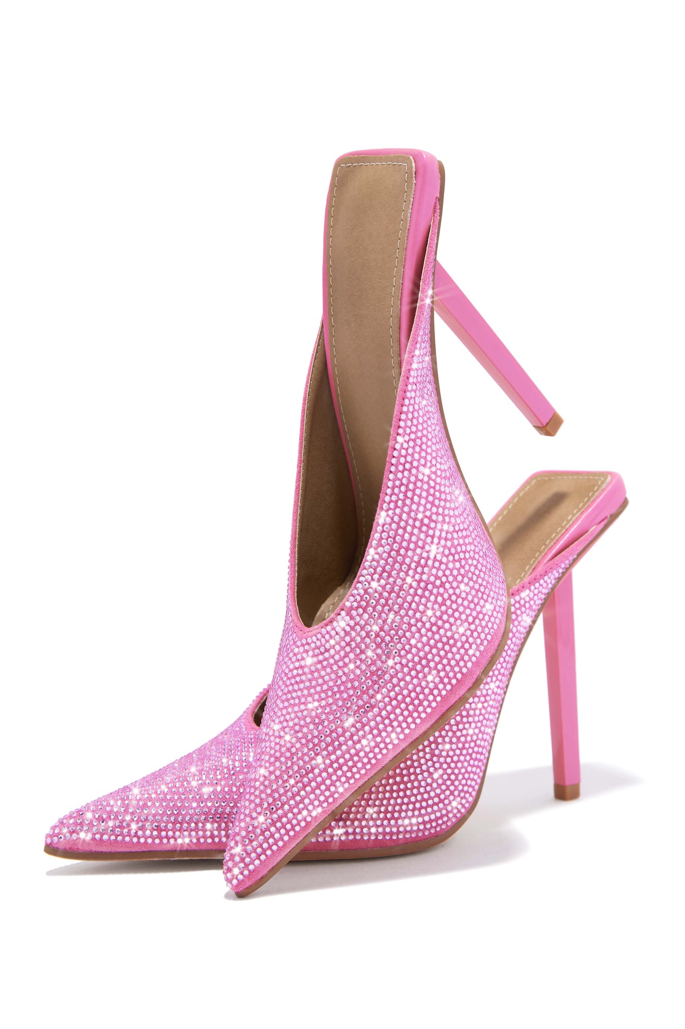 Buy Azilis Pink High Heel Mule – MISS LOLA - Main Image