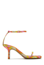 Load image into Gallery viewer, Orange Multi Print Mini Heel
