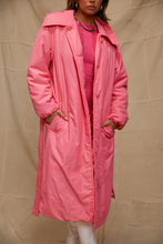 Load image into Gallery viewer, Nylon Pink Long Belted Coat
