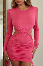 Load image into Gallery viewer, Pink Mini Dress with Side Ruched Detailing 
