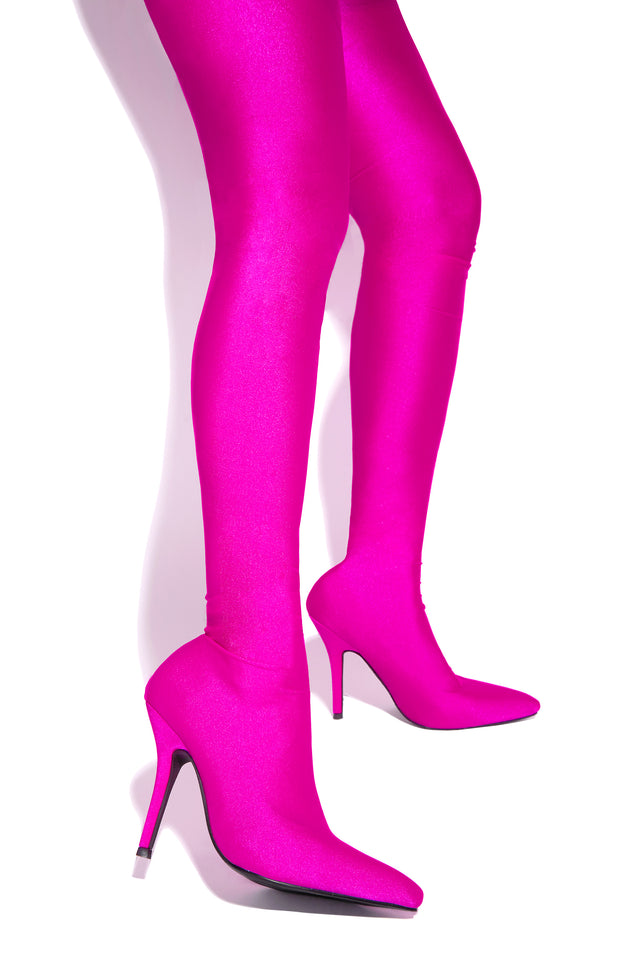 Load image into Gallery viewer, Pink Stretch Material Boots 
