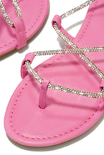 Load image into Gallery viewer, Pink Rhinestone Lace Up Sandals
