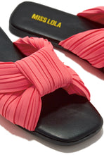 Load image into Gallery viewer, super comfortable black sole and pink upper sandals for vacation or walking 
