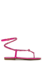 Load image into Gallery viewer, Pink Embellished Thong Strap Sandals

