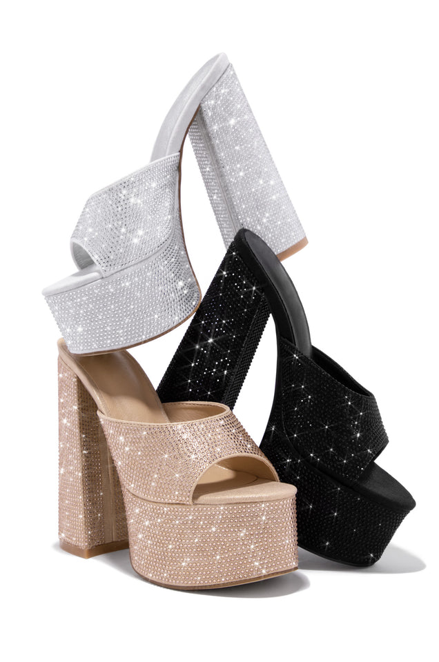 Load image into Gallery viewer, Platform Heel Available In Silver, Black, And Rose Gold
