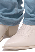 Load image into Gallery viewer, Denim Pointed toe Boots With Unique Stitch Detail 
