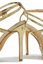 Load image into Gallery viewer, Polished Strappy High Heels - Gold
