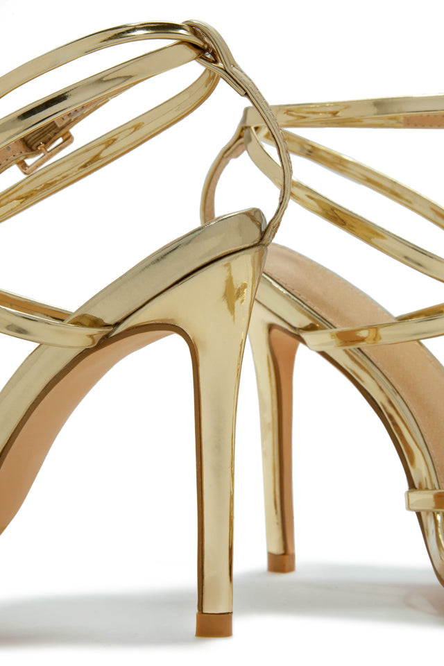 Load image into Gallery viewer, Polished Strappy High Heels - Gold

