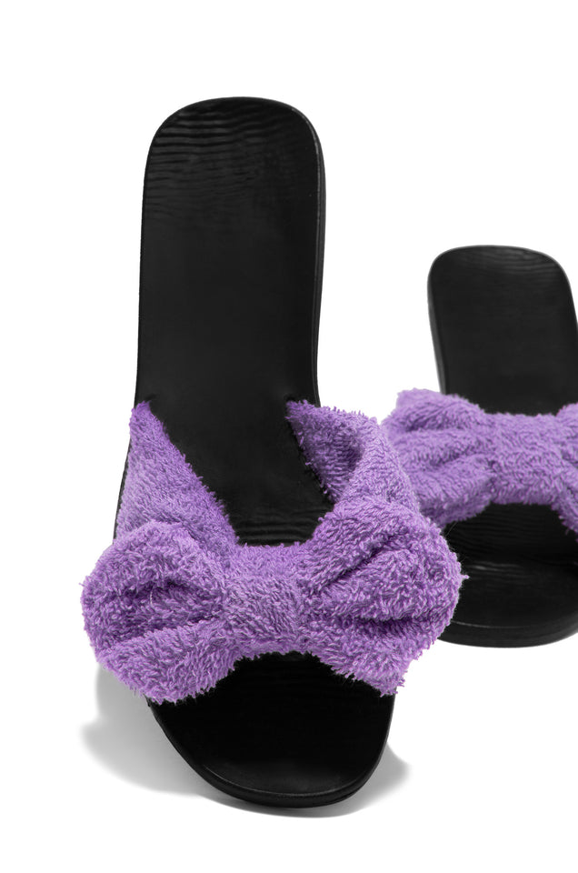 Load image into Gallery viewer, Purple Terry Cloth Sandals
