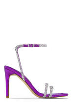 Load image into Gallery viewer, Purple Ankle Strap Heels
