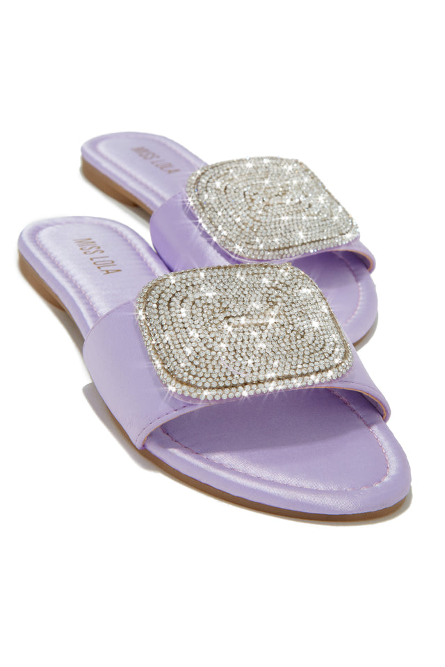 Load image into Gallery viewer, Purple Embellished Slides
