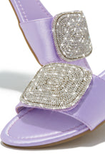 Load image into Gallery viewer, Purple Slip-On Rhinestone Sandals
