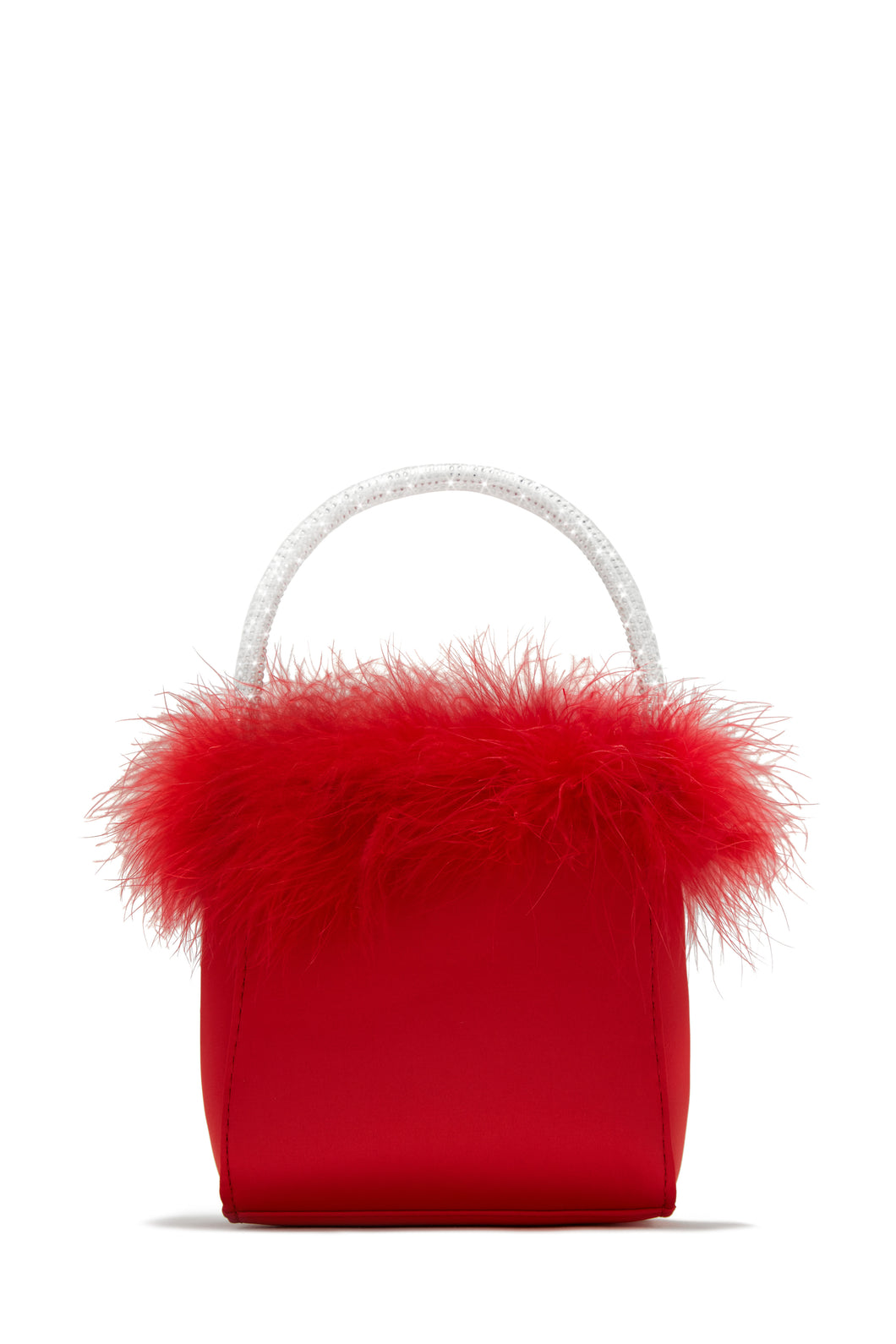 Red Satin Top Handle Bag