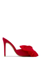 Load image into Gallery viewer, Karissa Bow Tie High Heel Mules - Red
