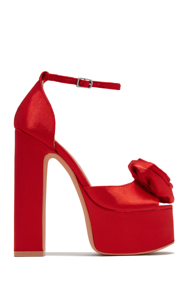 Load image into Gallery viewer, Red Chunky Heel Platforms
