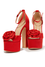 Load image into Gallery viewer, Ankle Strap Red Platforms
