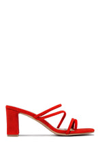 Load image into Gallery viewer, Red Block Heel Mules
