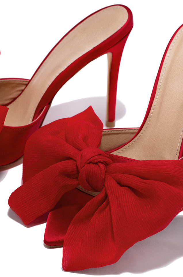 Load image into Gallery viewer, Red Open Pointed Toe Heel 
