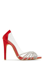 Load image into Gallery viewer, Champagne Toast Embellished Pointed Toe Pumps - Red
