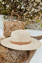Load image into Gallery viewer, wood top handle summer wicker bag
